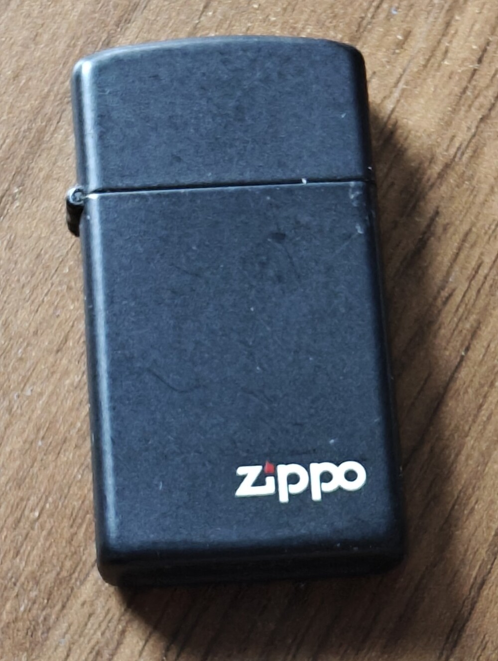 Vintage 1995 Zippo SLIM Lighter Black Matte White Logo B XI Matching 1995 Insert